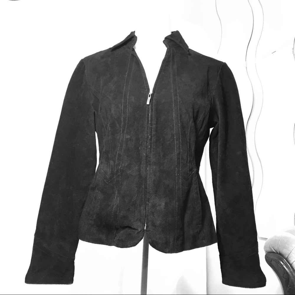 AMI suede fitted jacket